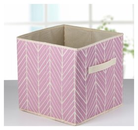 Короб для хранения «Зигзаг», 28×28×27 см, цвет розовый 