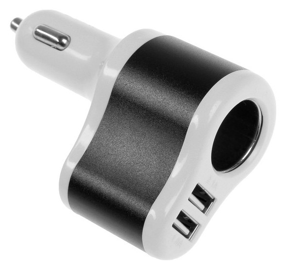 Разветвитель прикуривателя 2 USB 2.1 А, 12/24 В, белый