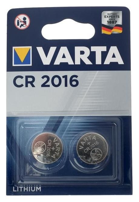 

Батарейка литиевая Varta, Cr2016-2bl, 3В, блистер, 2 шт.