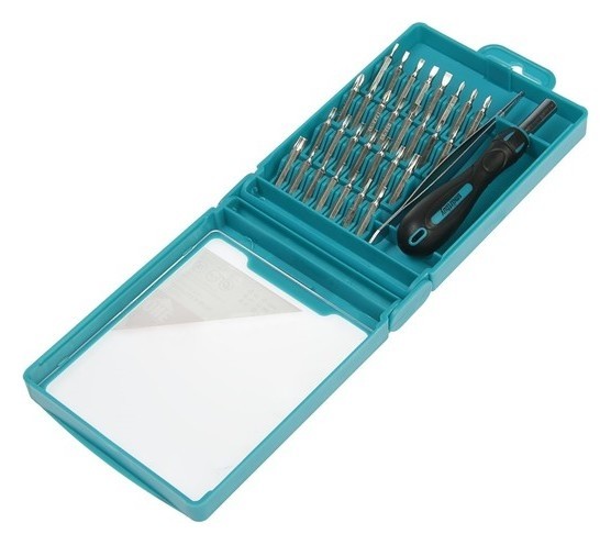 

Отвертка с набором бит Smartbuy One Tools, 32 предмета, отвертка, 30 бит, пинцет, Cr-v