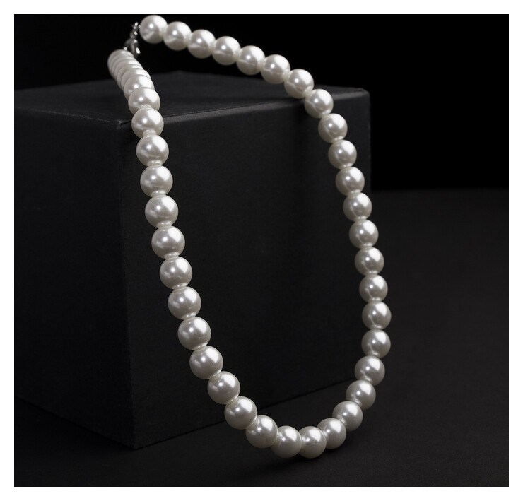 Бусы жемчуг "Невеста" бусины D=1,5см, цвет белый, 40 см  Queen Fair