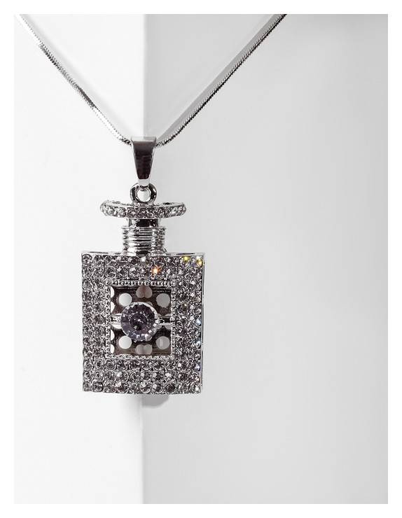 

Кулон "Свидание" флакон, цвет белый в серебре, L=70