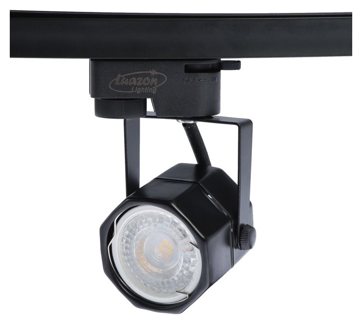 Трековый светильник Luazon Lighting под лампу Gu10, восемь граней, корпус черный