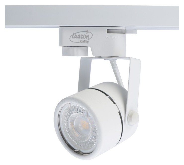 Трековый светильник Luazon Lighting под лампу Gu10, круглый, корпус белый
