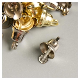 Набор декора для творчества металл "Колокольчики-мини золото/серебро" D=0,8 см набор 25 шт Арт узор