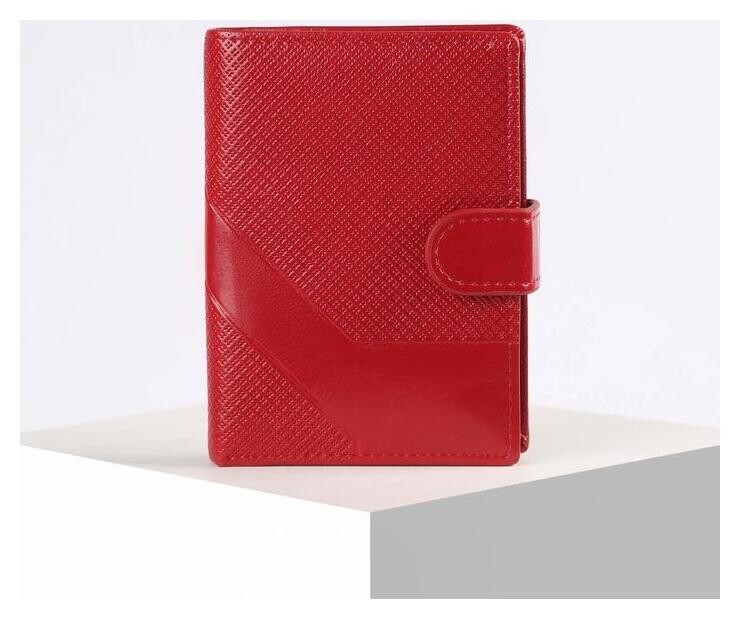 Обложка для автодокументов и паспорта, отдел для купюр, карманы для карт, отдел для монет, цвет красный  