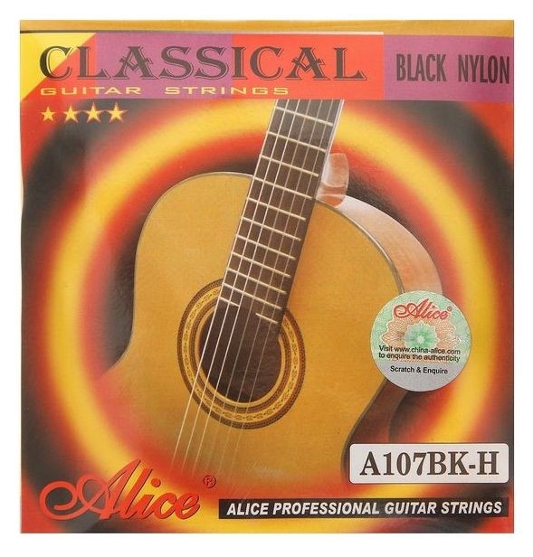 

Струны для классической гитары Alice A107bk, черный нейлон