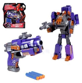 Бластер-трансформер «Титан», стреляет мягкими пулями, цвет фиолетовый Woow toys