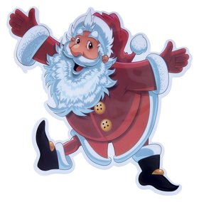 Наклейка на стекло "Дед мороз задорный" 18,5х15 см Зимнее волшебство