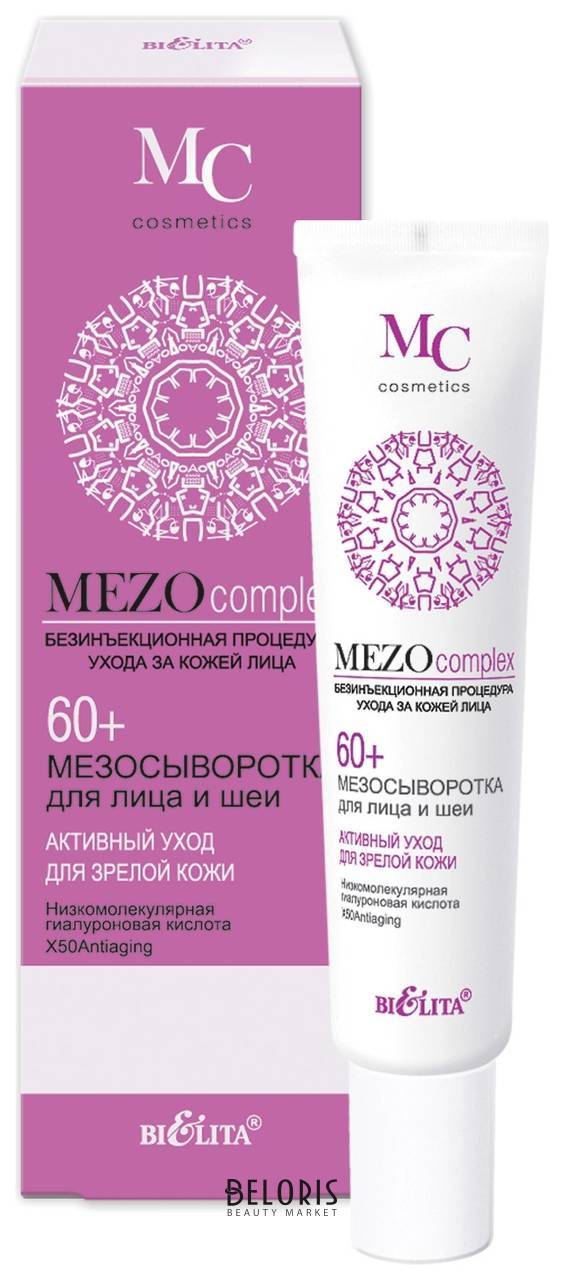 Мезосыворотка для лица и шеи Активный уход для зрелой кожи Mezocomplex 60+ Белита - Витекс MEZOcomplex