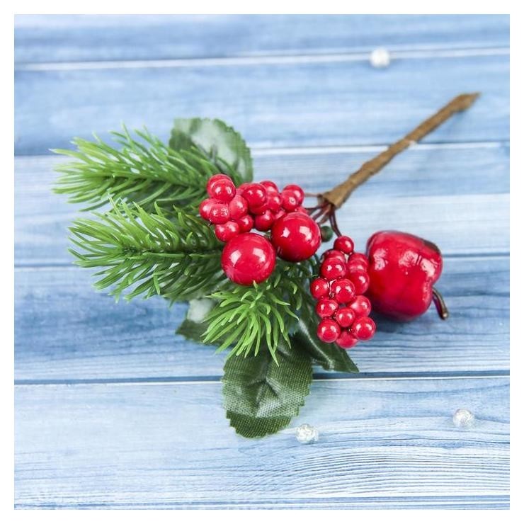 

Декор "Зимние грезы" яблоко красная калина 17 см, Красный