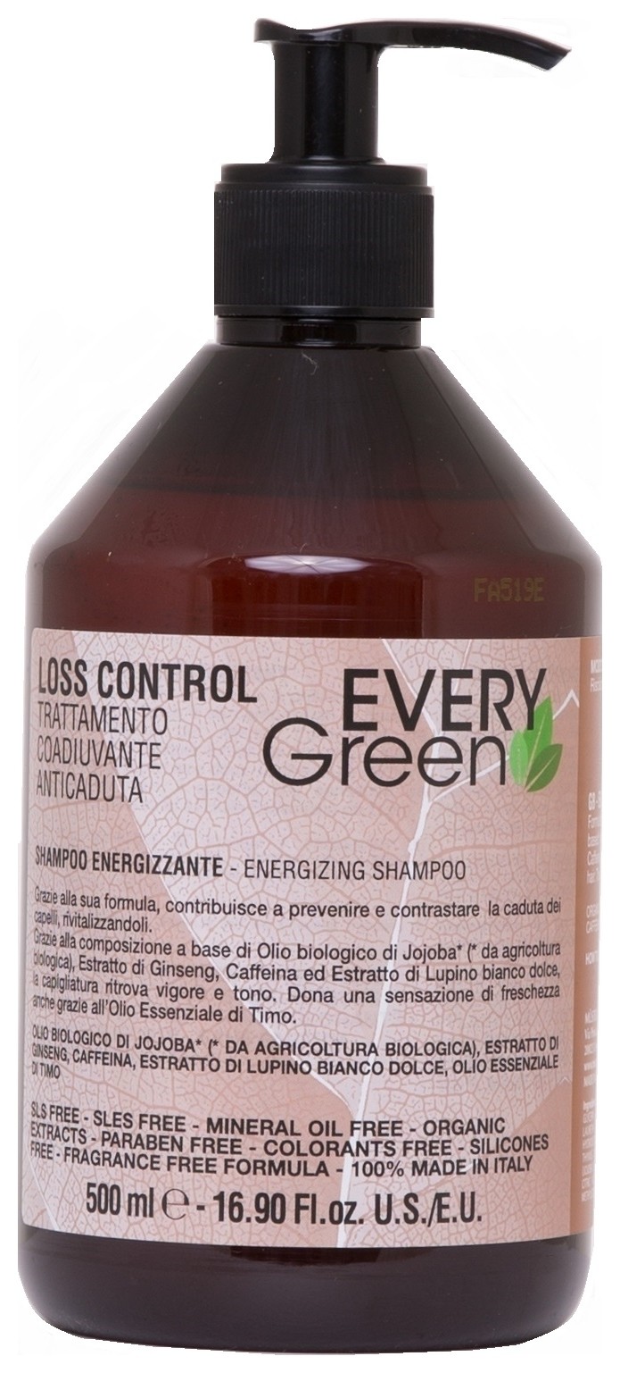 Органический безсульфатный шампунь против выпадения волос Loss Control Energizing Shampoo  Dikson Every Green 