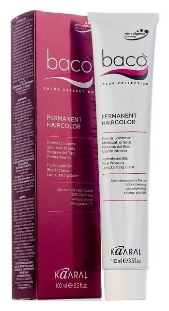 Краситель для волос с гидролизатами шелка Permament Haircolor Kaaral BACO