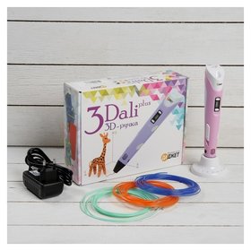 3D ручка 3dali Plus, ABS и Pla, KIT Fb0021pk, розовая (+ трафарет и пластик) Даджет