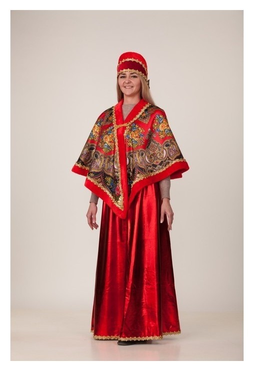 

Карнавальный костюм «Масленица красная», накидка, головной убор, р. 48-50