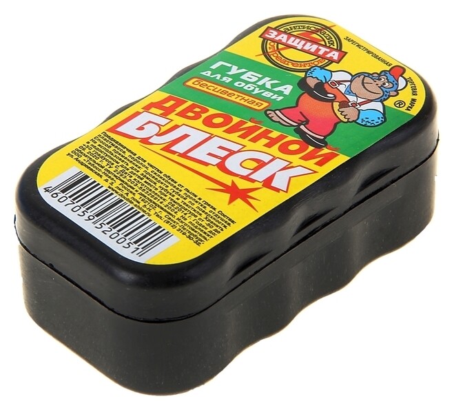 Губка для обуви двойной блеск мини бесцветная Двойной блеск