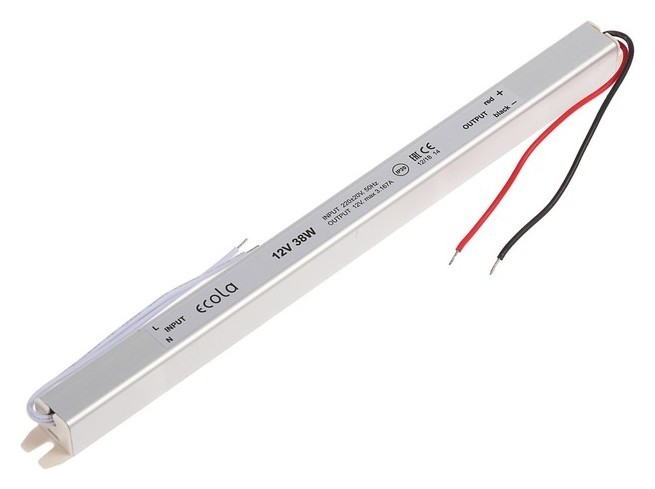 Блок питания для светодиодной ленты Ecola LED Strip Power Supply, 38 Вт, 220-12 В, Ip20