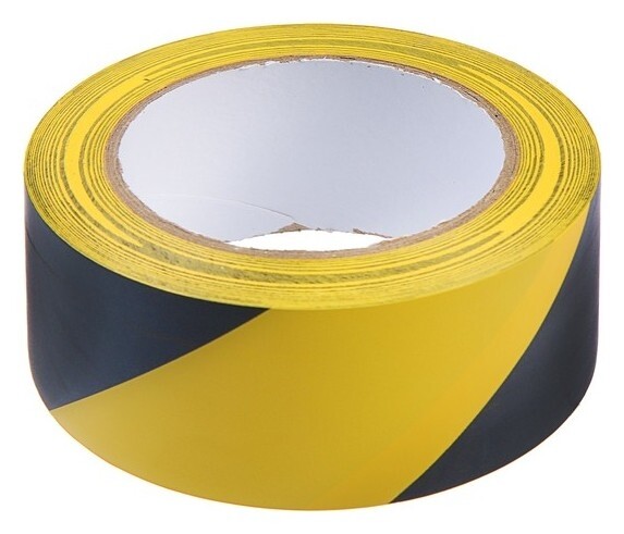 Лента разметочная Tundra. 48 мм х 33 м, черно-жёлтая, клейкая  Tundra