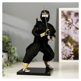 Кукла коллекционная "Чёрный ниндзя с мечом" 25х12,5х12,5 см 