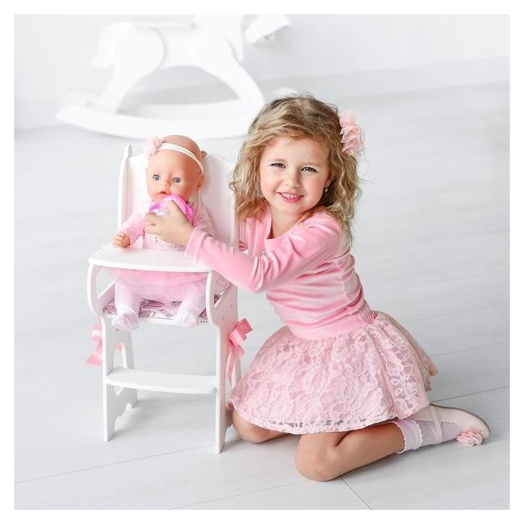 Игрушка детская: столик для кормления с мягким сидением, коллекция «Diamond Princess» белый