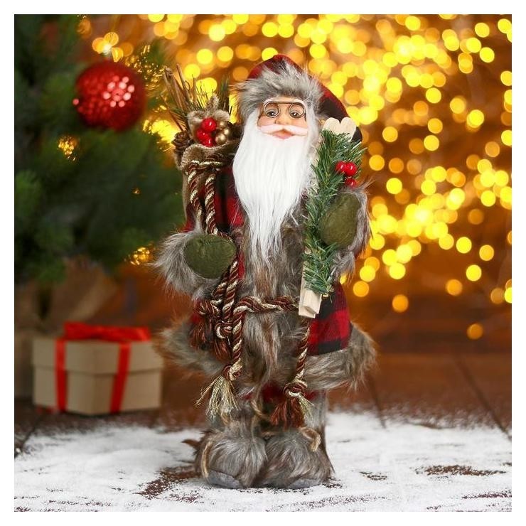 

Дед мороз "В мохнатой шубке с лыжами" 14х30 см