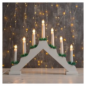 Фигура дерев. "Горка рождественская белая", 7 свечей, 3 Вт, 34 В, е10, 220v, т/белый LuazON Home