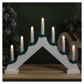 Фигура деревянная Горка рождественская 7 свечей Led, 220v, свечение теплое белое LuazON Home