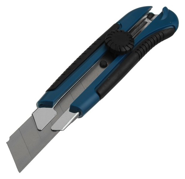 Нож универсальный Remocolor, прорезиненный корпус, винтовой фиксатор, усиленный, 25 мм