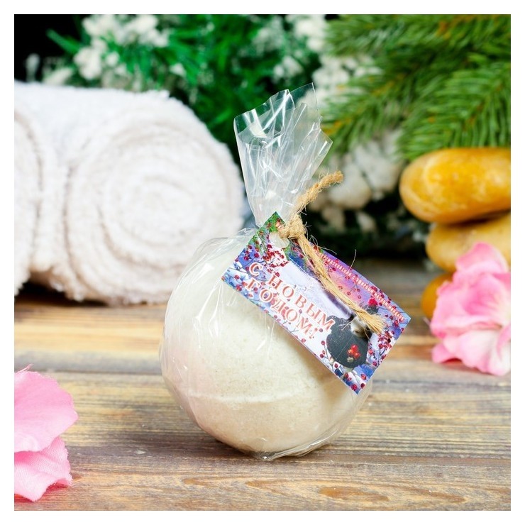 

Шипучая бомбочка из персидской соли "С новым годом" с эфирным маслом миндаля