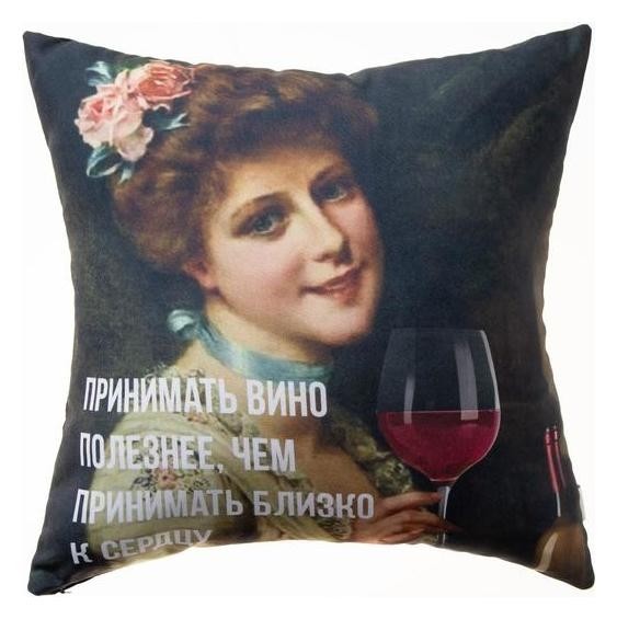 

Подушка Вино, 35х35 см, габардин, 100% п/э, Коричневый