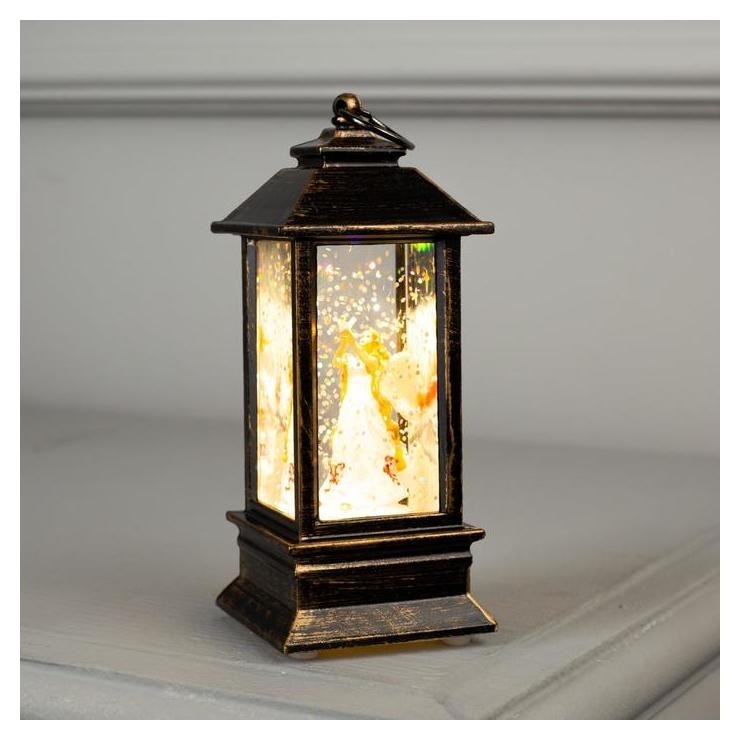 

Фигура свет. "Ангел в бронзовом фонарике" 12.5х5.5х5. см, 1 Led, блестки, т/белый