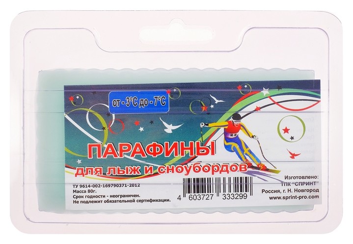 

Парафин для лыж, (От -3 до -7°c), 80 г