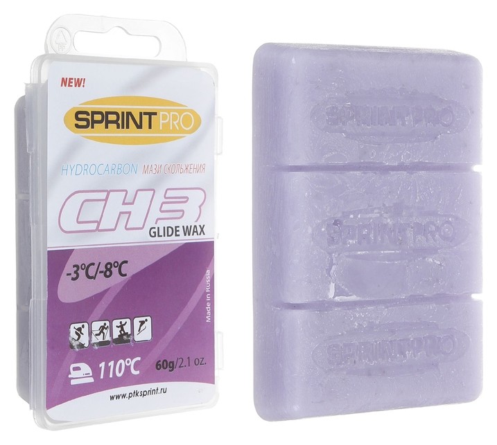 

Мази скольжения Sprint Pro, CH3 Violet, (От -3 до -8°c), 60 г