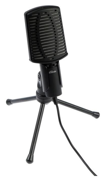 Микрофон компьютерный Ritmix Rdm-125, 50-16000 Гц, 2.2 ком, 30 дБ, 3.5 мм, 1.8 м, черный