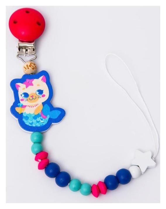 

Игрушка-держатель для пустышки "Тренд. которусалка" из дерева, Разноцветный