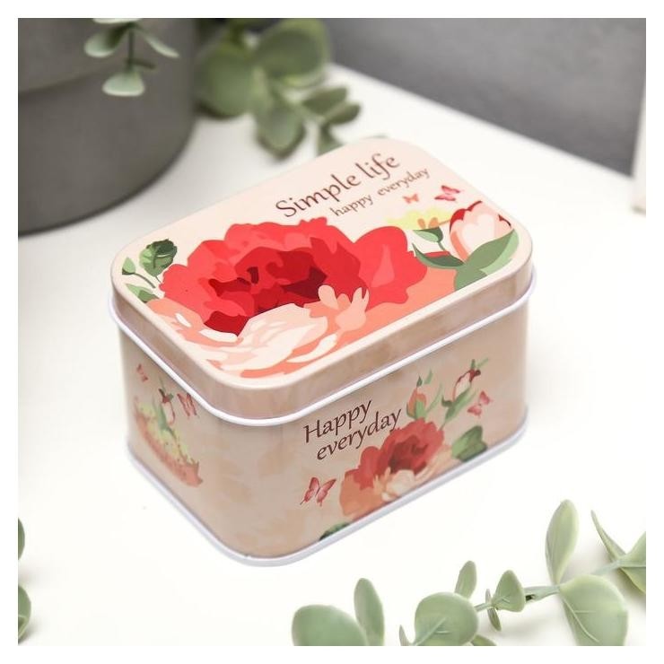 

Шкатулка "Нарисованные цветы", 6,5 х 9 х 5, Розовый
