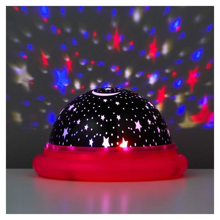 

Ночник-проектор "Летающая тарелка" LED 2 режима от батареек 3ааа/usb 13,5х13,5х18 см