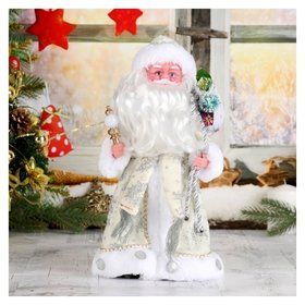 Дед мороз "В белой шубке с подарками", 30 см, двигается, с подсветкой Зимнее волшебство