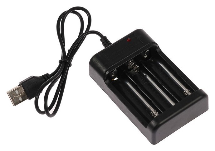 Зарядное устройство для аккумуляторов АА, Usb, ток заряда 250 мА, чёрное