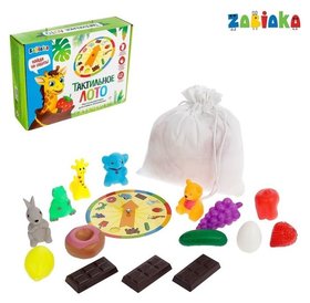 Тактильное лото с игрушками «Животные и продукты» Iq-zabiaka