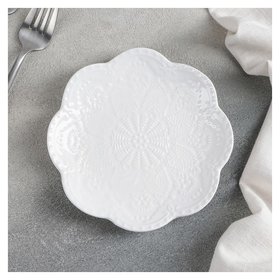 Тарелка десертная «Сьюзен», D=15,5 см, цвет белый Доляна