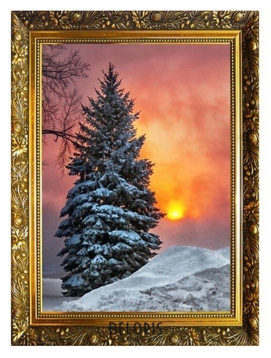 Алмазная мозаика Зимний восход 29,5×20,5 см, 25 цветов Milato