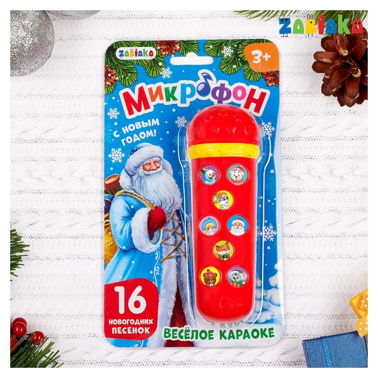 

Музыкальная игрушка «Микрофон С новым годом!», красный, 16 песенок