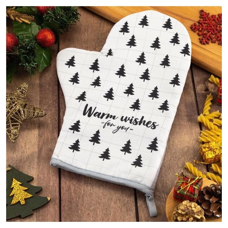 

Варежка-прихватка "Warm Wishes" 20х28 см, Белый