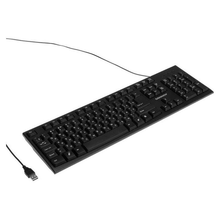 Клавиатура Sonnen Kb-330, проводная, мембранная, 104 клавиши, Usb, черная