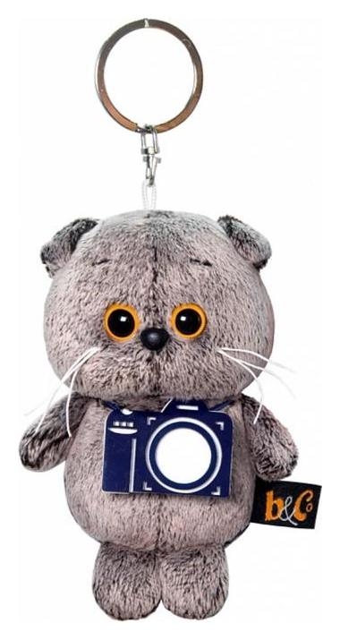 Мягкая игрушка-брелок «Кот басик брелок с фотоаппаратом», 12 см