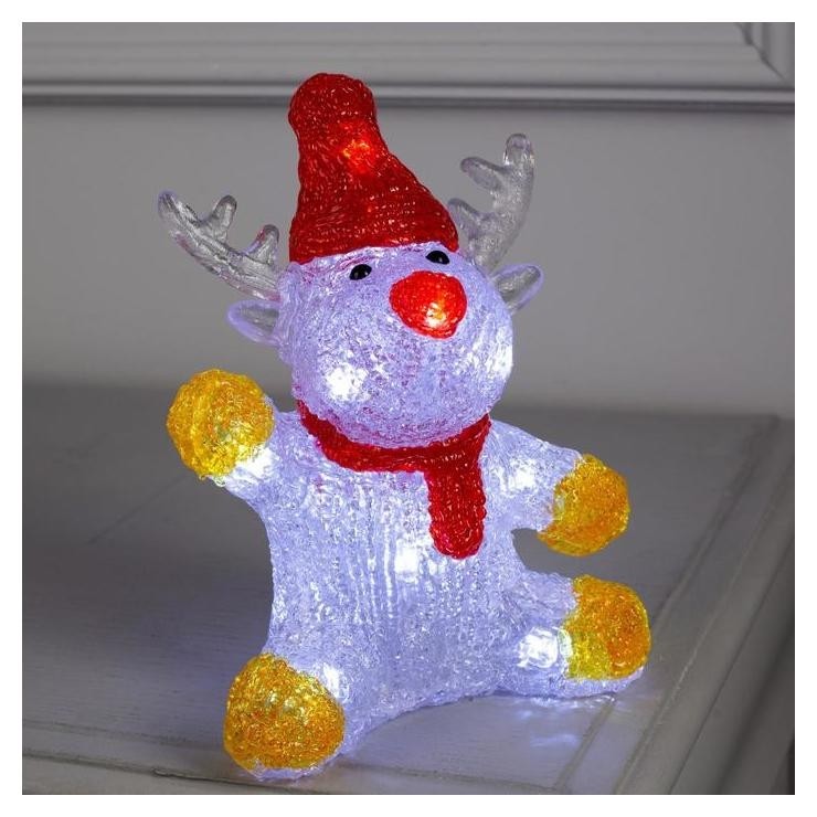 

Фигура акрил."Оленёнок машет" 25х7х7 см, 2хаа (Не в компл), 10 Led, белый