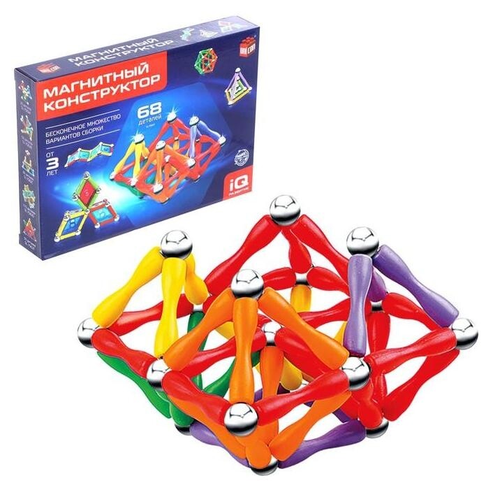 Конструктор магнитный «Необычные фигуры», 68 деталей  Unicon