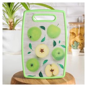 Доска разделочная прямоугольная «Зелёные яблоки», 30×20 см Доляна