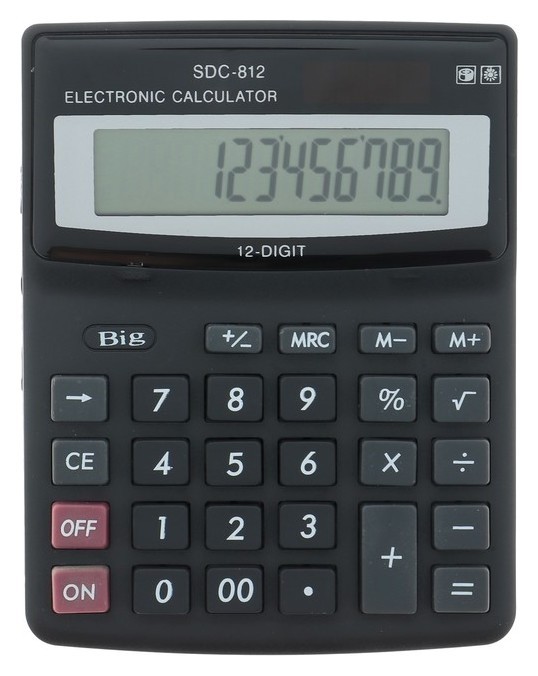 Калькулятор настольный, 12-разрядный, Sdc-812v